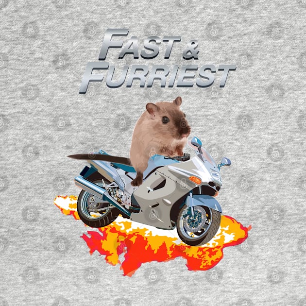 Fast and Furriest Parody Funny Cute Action Packed Motorcycle Flames Knock Off Brand by blueversion